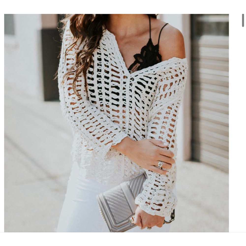 Pookie & Sebastian Open weave Summer Coverup or Top